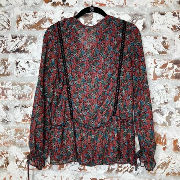 Matilda Jane Red Floral Carol Peasant Tunic XS - Picture 7 of 7